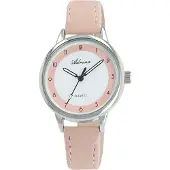 Adriana Adrina Dameur med kunstlæderrem / armbåndsur / ur – pink/hvid