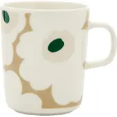 Marimekko Unikko krus 25 cl White-beige-lys sand-mørkegrøn