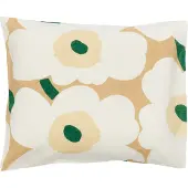 Marimekko Unikko pudebetræk 50x60 cm Sand-off white-hay-emerald