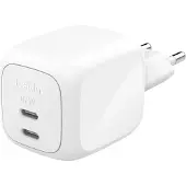 Belkin BoostCharge 67W Dual USB-C PD Wall Charger with PPS - White