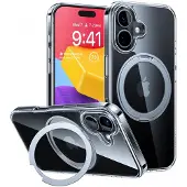 Torras Ostand Pro-etui til iPhone 16 (gennemsigtig)