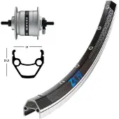 Exal Zx19 Dynamo Shimano Dh3n31 26´´ Forhjul