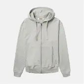 Woodbird Herre Fuji Base Zip Hættetrøje Light Grey Melange