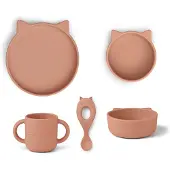 Liewood Vivi servicesæt silikone 4 dele Cat dark rose