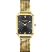 Régler Analogt ur 'Élégance Mesh Gold - Black' guld