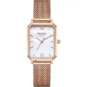 Régler Analogt ur 'Élégance Mesh Rose Gold - Pearl' rosa guld