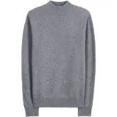 GOBI Cashmere Pullover 'Men's Timeless Mock Neck Cashmere Sweater' grå