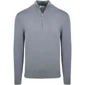 Profuomo Halv Lynlås Pullover Luksus Basis Blå Lyseblå måle