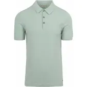 No-excess Strikket poloshirt i Struktur Grøn åle