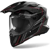 Airoh Commander 2 Stylish Karbon/Rød/antracit 3XL sort