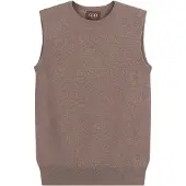 GOBI Cashmere Strikvest 'Women's Timeless Cashmere Crewneck Vest' taupe