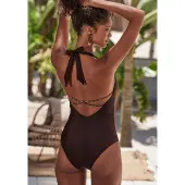 LASCANA Badedragt choko / cappuccino / sort