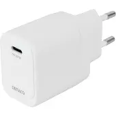 Deltaco USB-C-Väggladdare 1x USB-C PD 20W, Vit