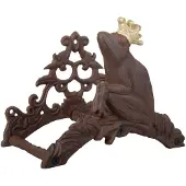 Esschert Design TG51 Frog Prince Garden Slange Holder Antique Brown med guldkrone