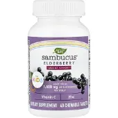 Nature'S Way , Sambucus til Børn, Elderberry, 1,600 mg, 40 Tænkelige Tabletter