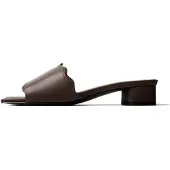 L37 HANDMADE SHOES Pantoletter 'ALWAYS IN BLOOM' mørkebrun