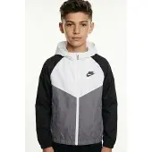 Nike Overgangsjakke - New Chevron Windrunner - Hvid/Grå/Sort - - 7 år (122) - Overgangsjakke