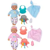 LILLAN & FRIENDS Baby dukker Max & Mia 33 cm m/16 dele