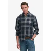 Superdry Superdrytil mænd. M4011197A Marineblå bomulds-flannelskjorte (M), Casual, Lange ærmer