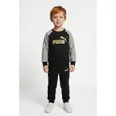 Puma Minicats Essentials Raglan Crew Set Toddler, Clothing, Black/Gold Moon, 2-4M
