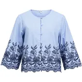 Object Bluse 'OBJVanna' marin / royalblå / hvid
