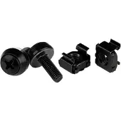 StarTech.com M5 x 12 mm skruer og burm?trikker - 100 stk. - M5 monteringsskruer og burm?trikker til serverrack og kabinet - Sort TAA (CABSCREWM52