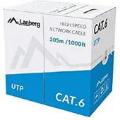 Lanberg - Bulkkabel - 305 m - UTP - LAN CABLE 1GB/S 305M SOLID CCA GREY - RAL 7035, grå