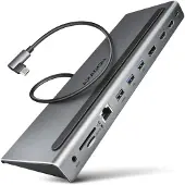 Axagon HMC-4KX3 - Dockingstation - for laptop - USB-C 3.2 Gen 1 / USB 3.0 / Thunderbolt 3 / Thunderbolt 4 - 2 x HDMI, DP - 1GbE