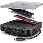 Axagon HMC-UFO - Dockingstation - for laptop, smartphone, desktop - USB-C 3.2 Gen 2 - HDMI - 1GbE