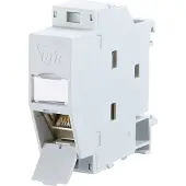 Metz CAT 6A-sokkel til TH35-hatskinne, CONNECT REGplus IP20 E-DAT-modul, grå