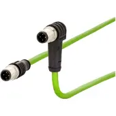 METZ CONNECT CONNECT tilslutningskabel M12 han-M12 han, 4-polet med D-kode, kroget, 5 m