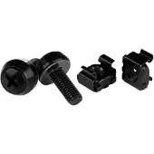 StarTech.com M6 burm?trikker og -skruer - 50 stk. - 12 mm stativskruer og burm?trikker - Sort TAA (CABSCREWM6B)