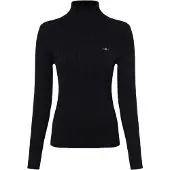 Gant Ganttil kvinder. 4800102 Eights strikket pullover med svanehals i marineblå stretchbomuld (XL), Casual