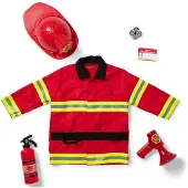 Melissa & Doug Role Play Costume Set Fire Chief Tilpasset