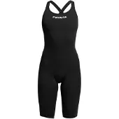 Funkita Fast Legs Still Black åben Ryg Konkurrencesvømmedragt