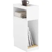 SoBuy smalt sengebord med skuffe, hvid 20x35x60 cm