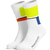 PIPPO AMSTERDAM Sportssokker 'Mondrian Rennrad' blandingsfarvet / hvid