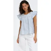 JDY Bluse 'JDYFia' pastelblå / hvid