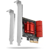 Axagon Šešių kanalų SATA III PCI-Express valdiklis su šešiais vidiniais SATA jungtys. Standartinis ir žemas profilis.