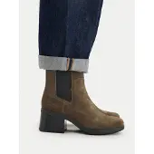 Timberland Timberlandtil kvinder. TB0A424XA2D1 Bellevaux mørkebrune Chelsea ankelstøvler i læder (38 W), 3-5 cm, Ingen, Casual