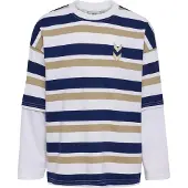 Hummel Bluse - HmlJr Silly - Medieval Blue m. Striber - - 9-10 år (134-140) - Bluse