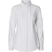 Selected Bluse 'SLFROMIE' grå / hvid