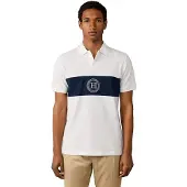 Hackett London Hackett Londontil mænd. HM5600187 Polo H Panel hvid (L), Casual, Bomuld, Korte ærmer