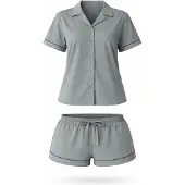 LEAFLETIC Shorty 'Women’s Night Wear Short Set' grøn