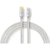 Nedis Nylon Guld Lightning-kabel Usb-c Han Til Apple Lightning 8-pin 48 Mbps Belagt/flettet Aluminium 2 M