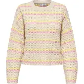 ONLY Pullover 'ONLAsa' beige / lysegul / lyserød
