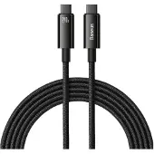 Baseus Tungsten Gold USB-C / USB-C-kabel - 3m, 240W - Sort