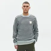 Wood wood Herre Tay Rund Hals Sweater Slate Stripe