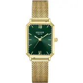 Régler Analogt ur 'Élégance Mesh Gold - Green' guld