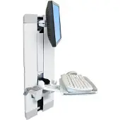 Ergotron StyleView - Monteringssæt (tastaturhylde, håndledsstøtte, musse støtte, panel vertikal løft) - for LCD-display/PC-udstyr - patientrum - stål - hvid - skærmstørrelse: op til 24